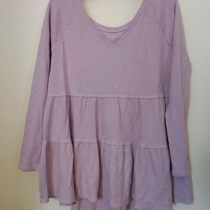 American Eagle Thermal Waffle Babydoll Top medium